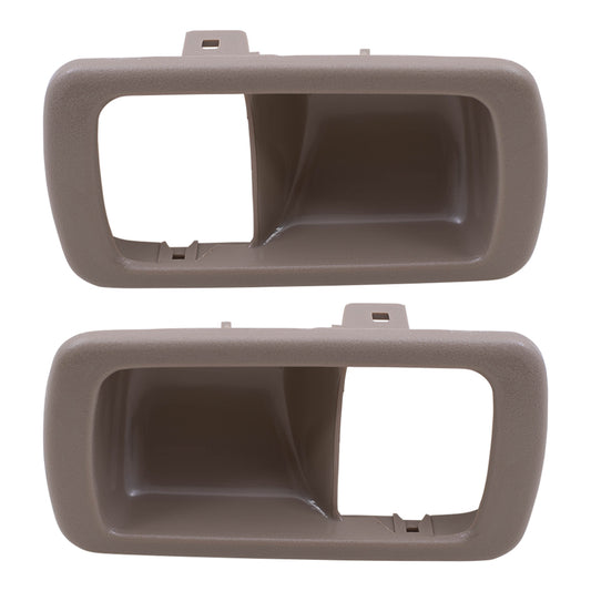 Brock Replacement Driver and Passenger Inside Inner Beige Door Handle Trim Bezels Compatible with 92-96 Camry 69278-32050-W3 69277-32060-W3