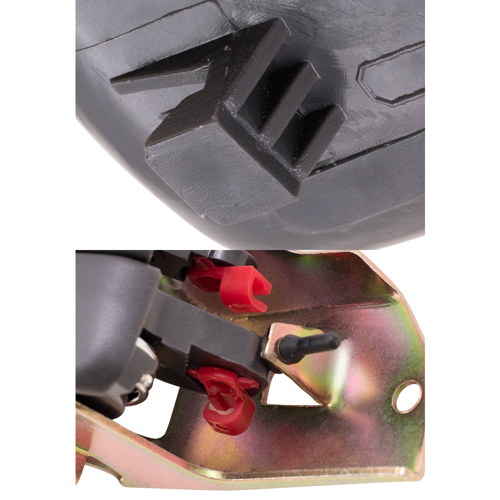 Brock Replacement Passenger Inside Door Handle with Bezel Gray Compatible with 1992-1996 Camry