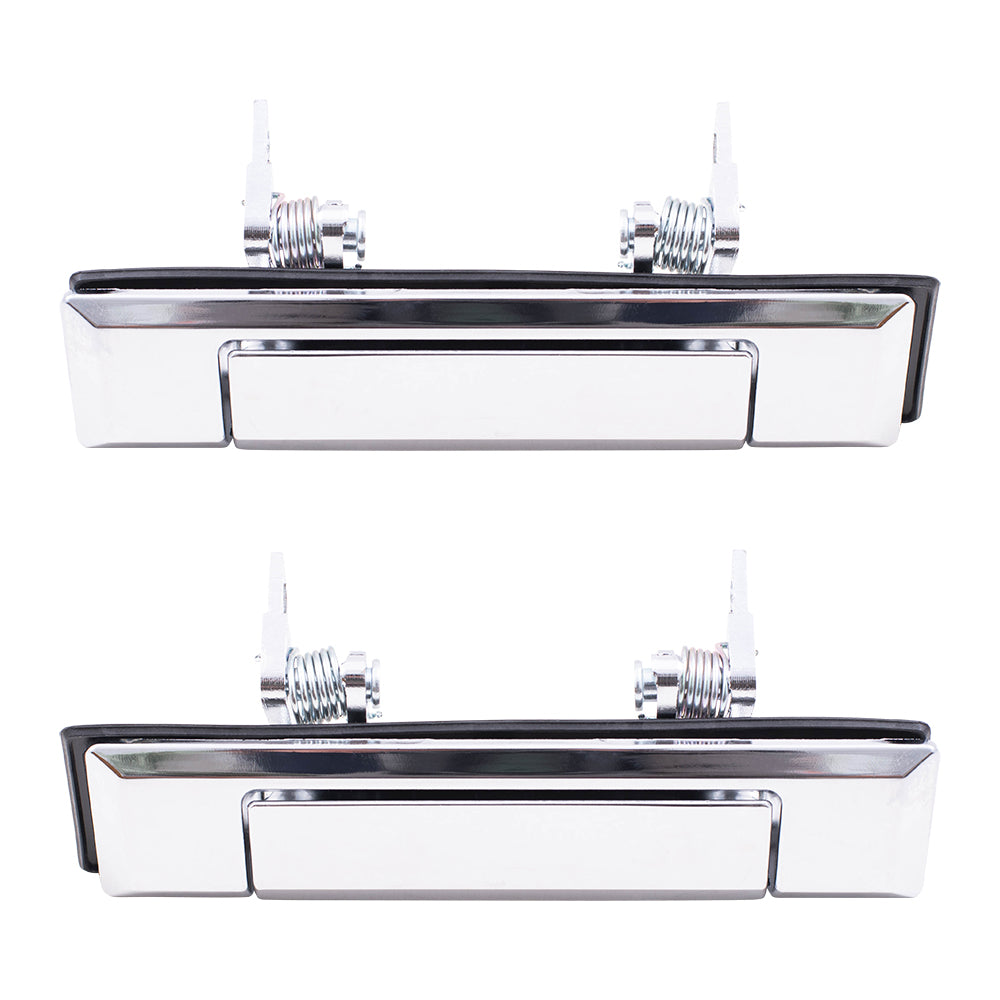 Brock Replacement Driver and Passenger Outside Front Chrome Door Handles Compatible with Pickup Truck 4Runner 69220-89109 69210-89109