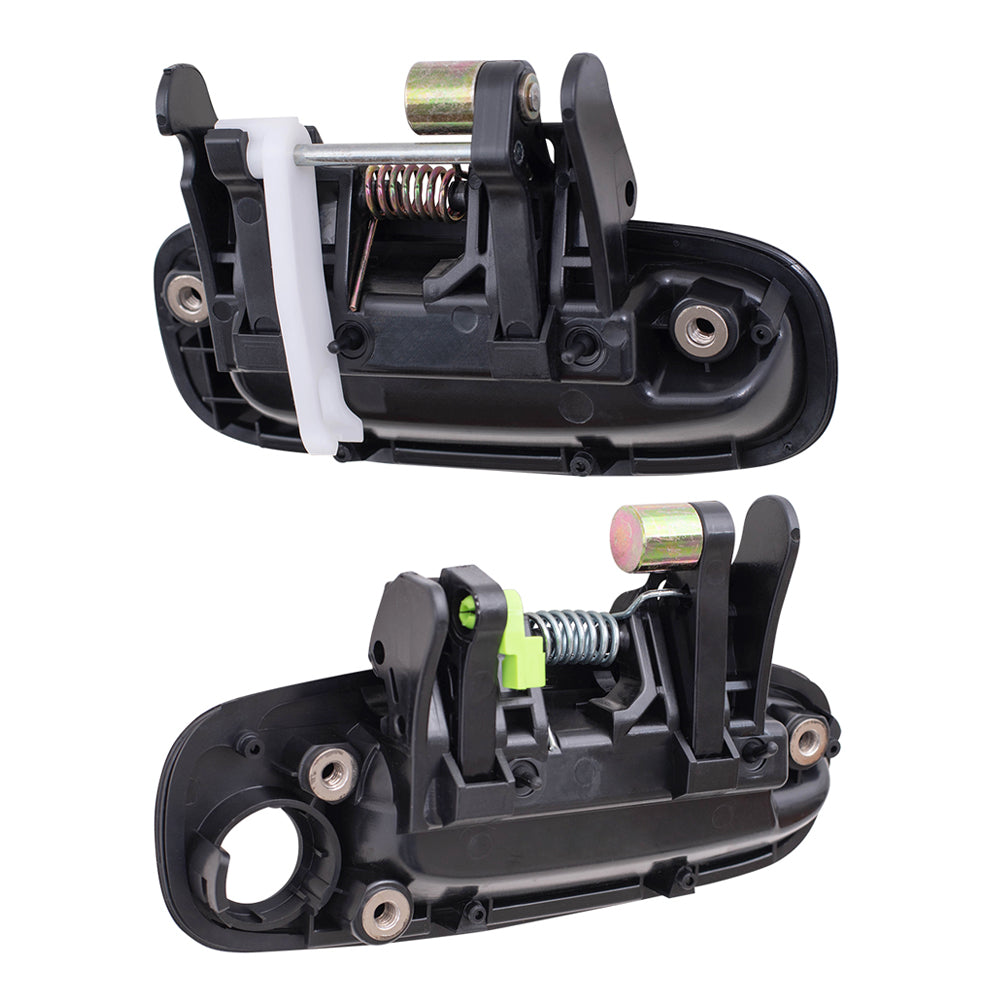 Brock Replacement Driver and Passenger Side Outside Door Handles Textured Black 4 Piece Set Compatible with 1998-2002 Corolla & 1998-2002 Prizm