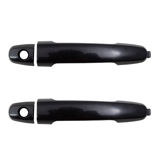 Brock Replacement Pair Set Front Outside Door Handles w/ Keyhole Cover Compatible with 2004-2009 Prius 69227-AA010-C0