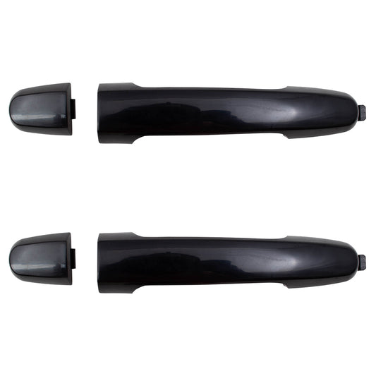 Brock Replacement Rear Outside Exterior Door Handles w/ Covers Compatible with 2003-2013 Corolla 88974785