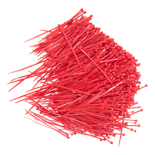 1000 Pc Bag Red Nylon 4" Cable Zip Ties Self Locking Head UV Heat Crafts Home