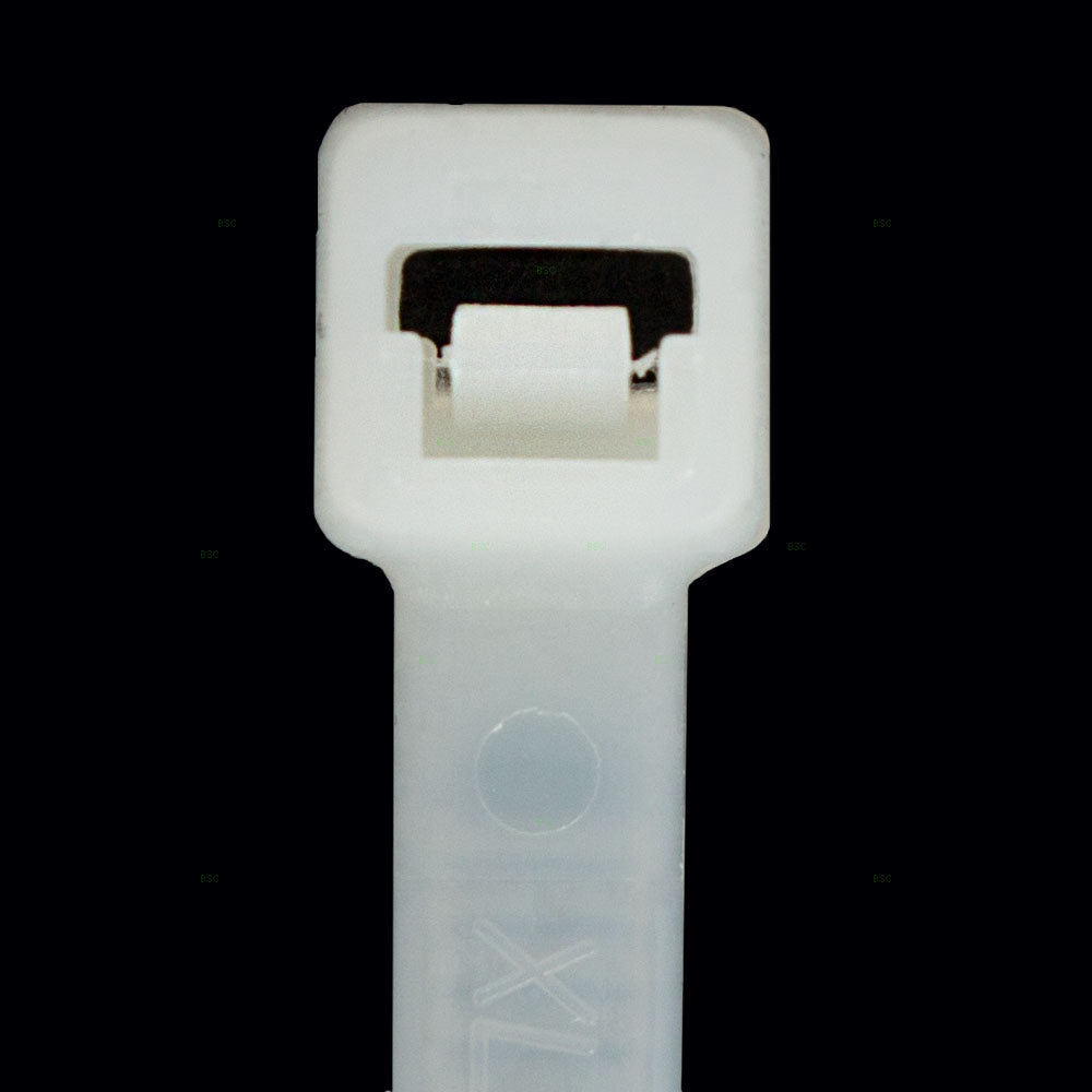 1000 Pc Bag Nylon 8" Natural White Cable Zip Ties Self Locking Head UV Heat