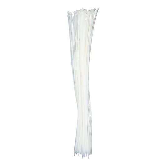 100 Pc Bag Natural White Nylon 48" Cable Zip Ties Self Locking Head UV Heat