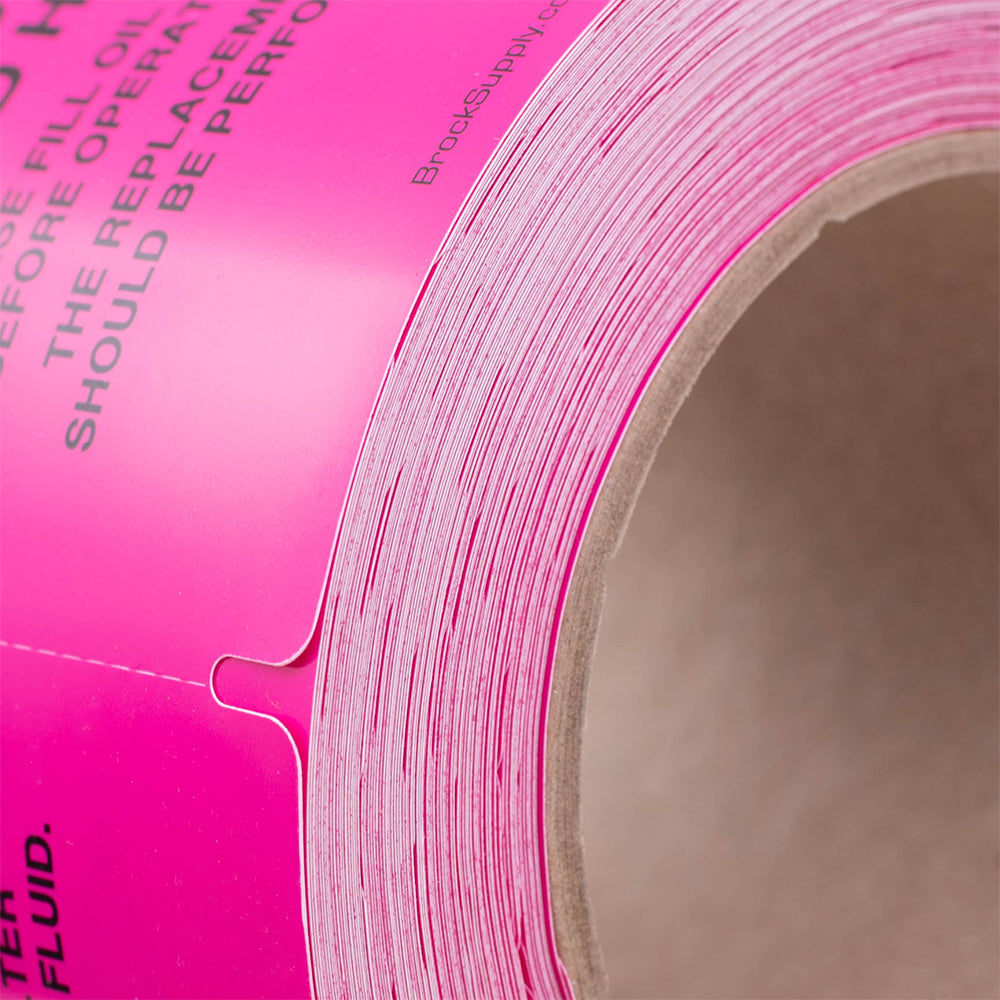 250 Pc Box Pink "Warning - Fluids Drained" Pre-Installation Tags 4" x 5 1/2" Weatherproof Polysteel Labels for Auto Repair Shop Salvage