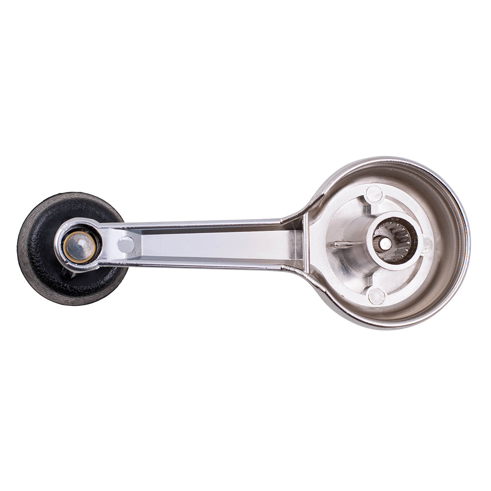Brock Replacement Pair Set Manual Window Crank Handles Chrome with Black Knobs Compatible with SUV Pickup Truck 35025098 5AB84LX9