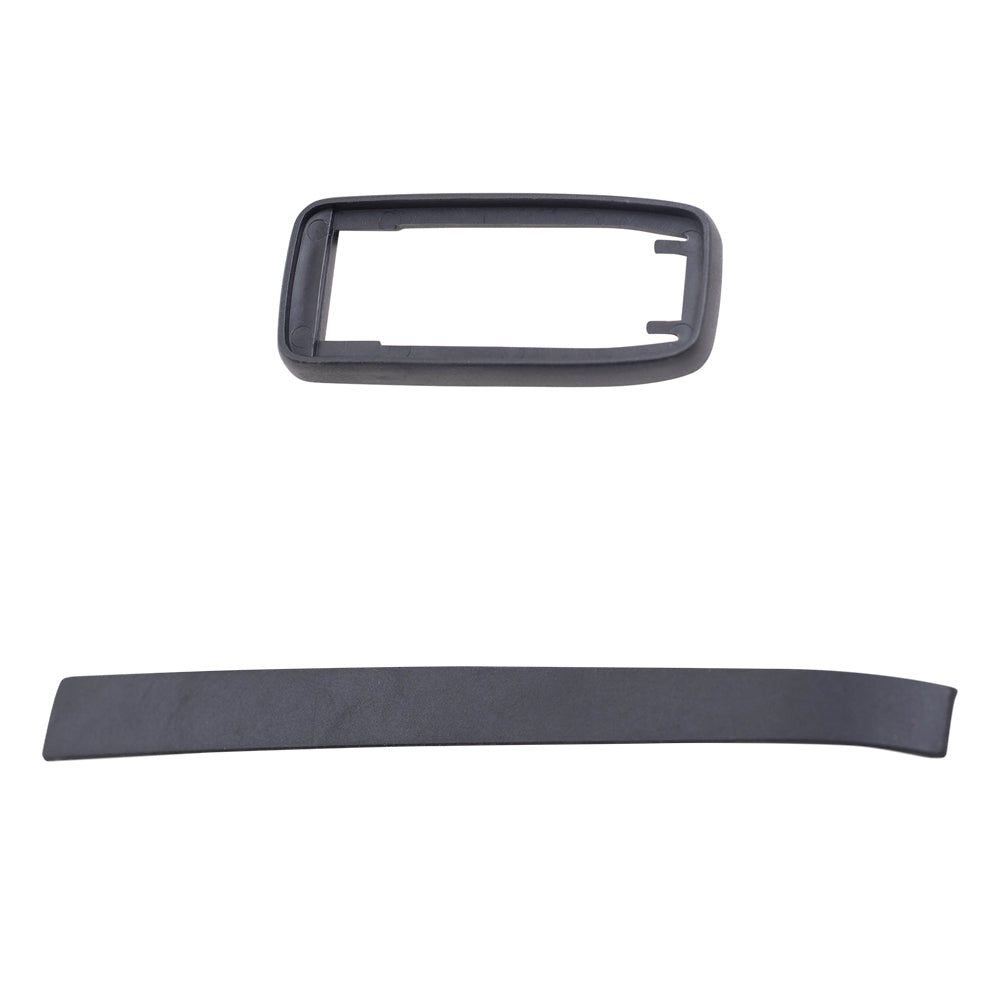 Brock Replacement Outside Front and Rear Black Door Handles with Black and Chrome Inserts 4 Piece Set Compatible with 1980-1992 Volkswagen Jetta