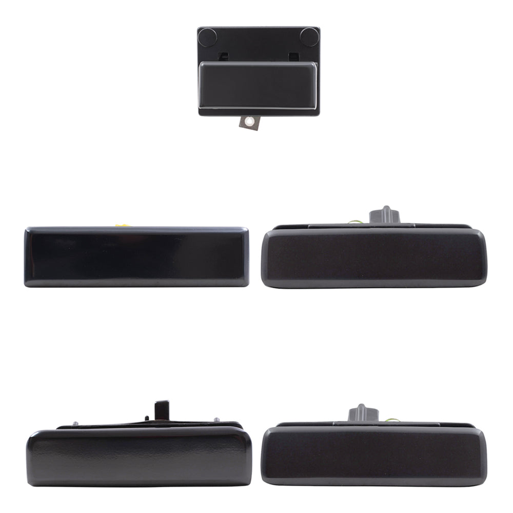 Brock Replacement Front and Rear Outside Door Handles, Inside Door Latch Release Handle and Outside Sliding Door Handle 5 Piece Set Compatible with 1994-1996 Astro Without Liftgate ONLY