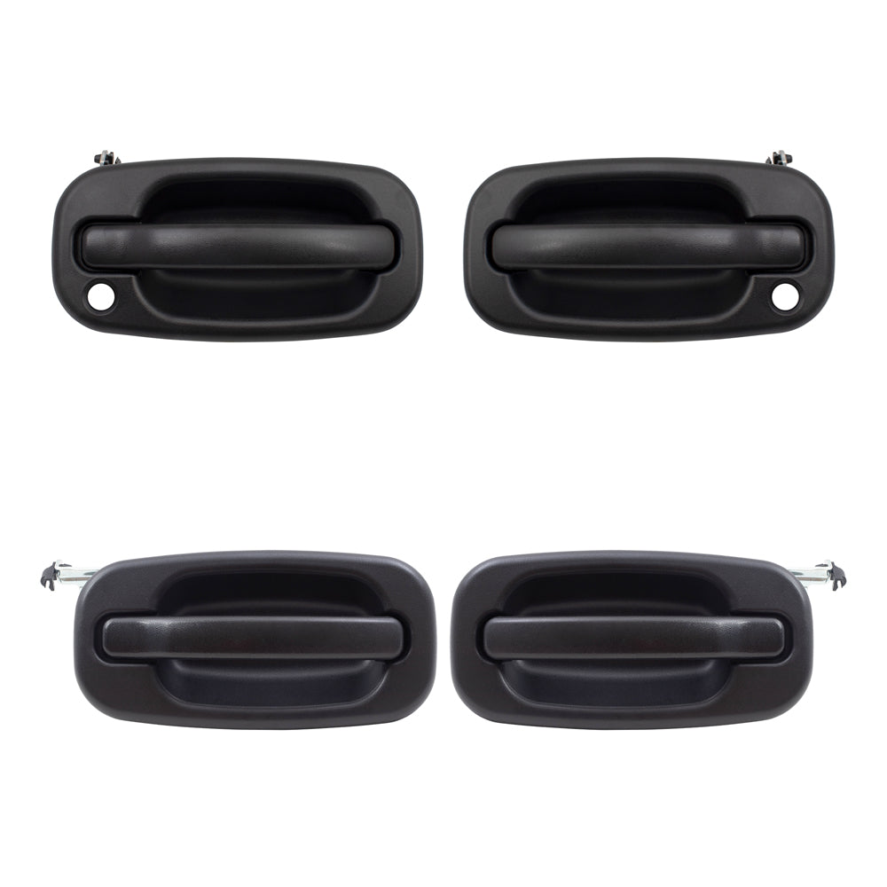 Brock Replacement Front and Rear Outside Door Handles 4 Piece Set Compatible with 2000-2007 Various Model Trucks & SUVs