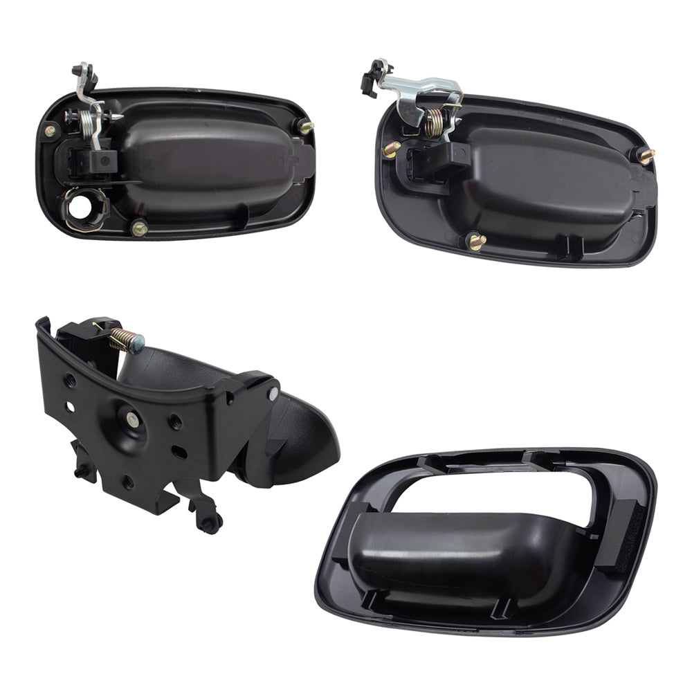 Brock Replacement Front and Rear Outside Door Handles, Tailgate Handle and Tailgate Handle Bezel 6 Piece Set Compatible with 2001-2007 Silverado & 2001-2007 Sierra Crew Cab ONLY