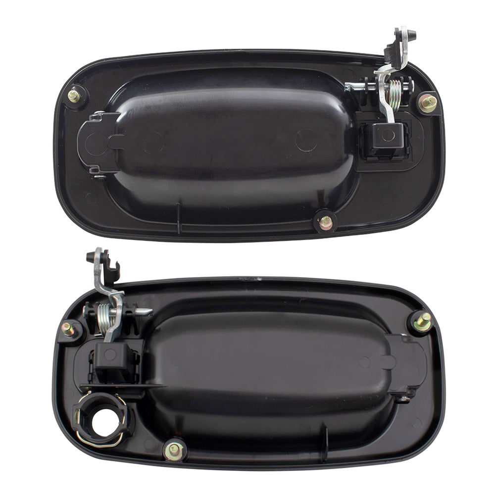 Front Outside Door Handles Set, Driver Side with Keyhole and Passenger Side Without Keyhole Compatible with 1999-2007 Various Model Trucks & SUVs