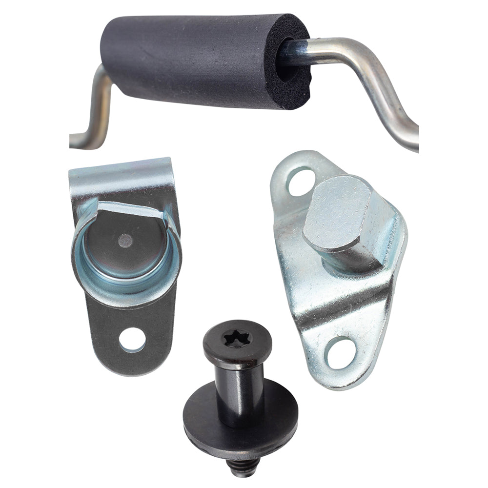 Brock Replacement 8 Pc Tailgate Latch Rod Hinge Striker Bolt Kit compatible with 99-07 Silverado Sierra Stepside