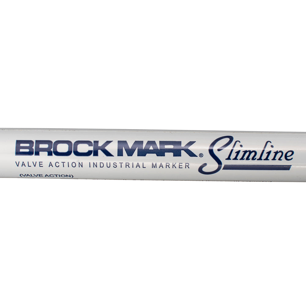 12 Pc Set White Brockmark Slimline Industrial Paint Markers Opaque Gloss Pen Metal Wood Plastic Glass for Auto Construction Arts Home