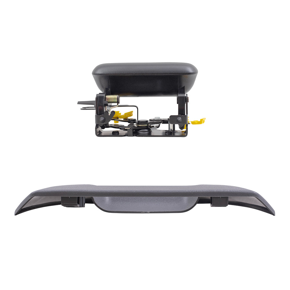 Brock Replacement Textured Black Tailgate Handle and Textured Gray Bezel Set Compatible with 2002-2006 Avalanche