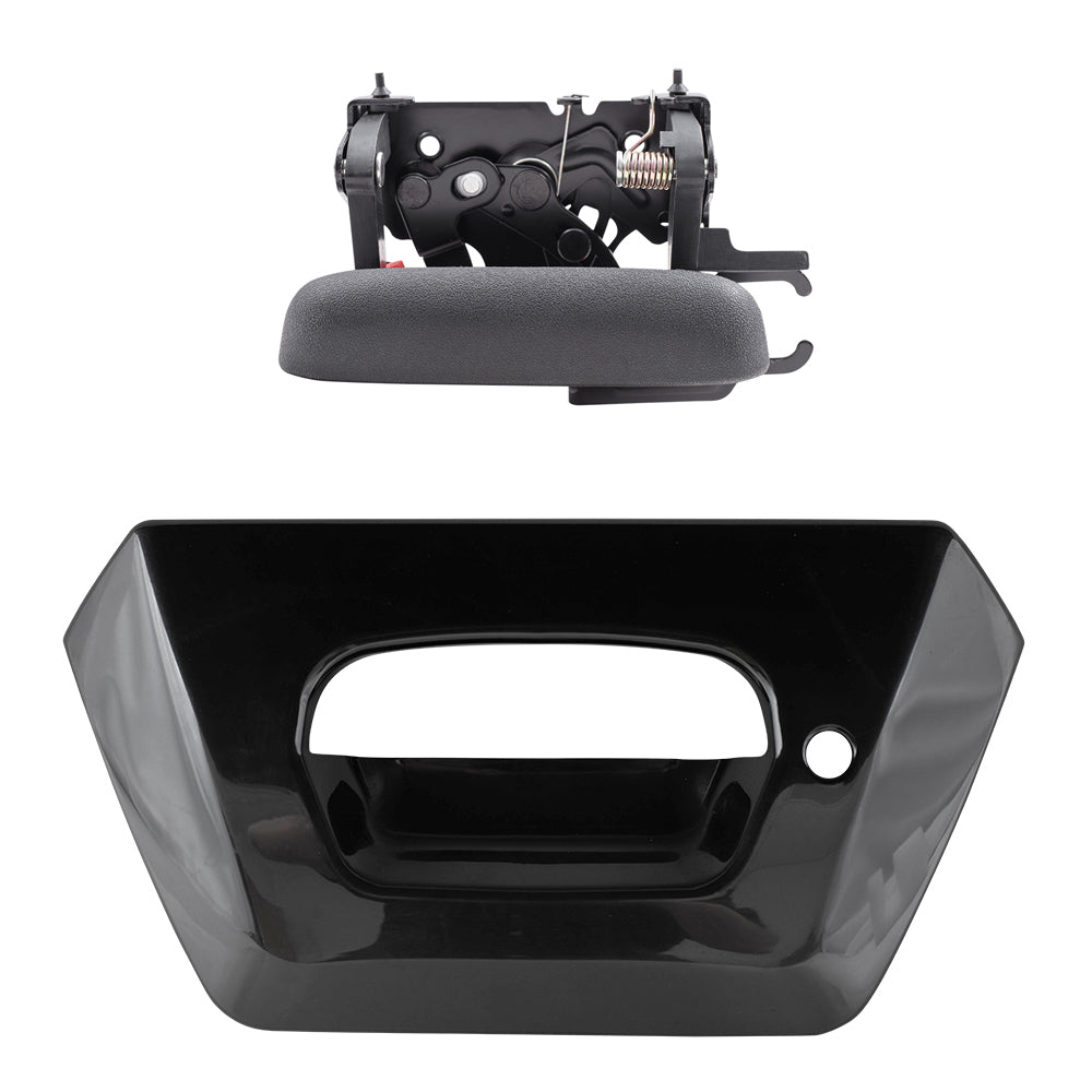Brock Replacement Tailgate Handle and Tailgate Handle Bezel Set Compatible with 2002-2006 Avalanche