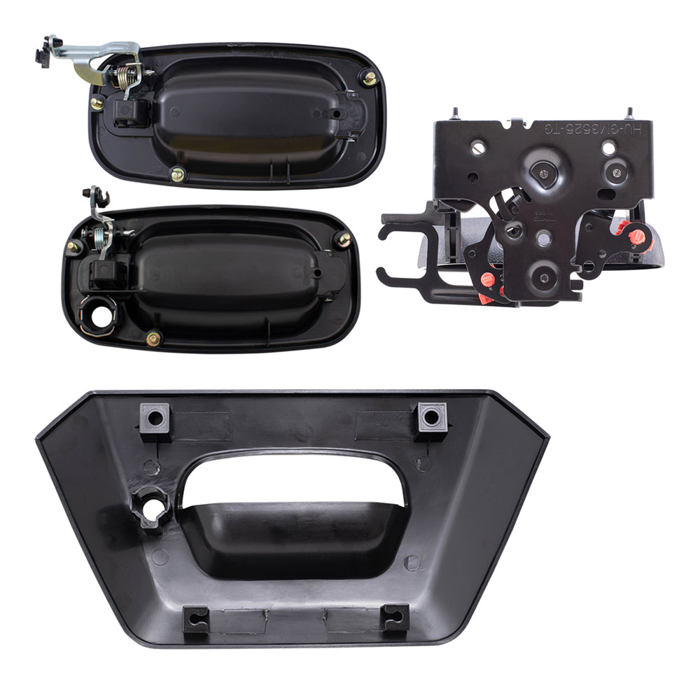 Brock Replacement Front and Rear Outside Door Handles, Tailgate Handle and Tailgate Handle Bezel 6 Piece Set Compatible with 2002-2006 Avalanche