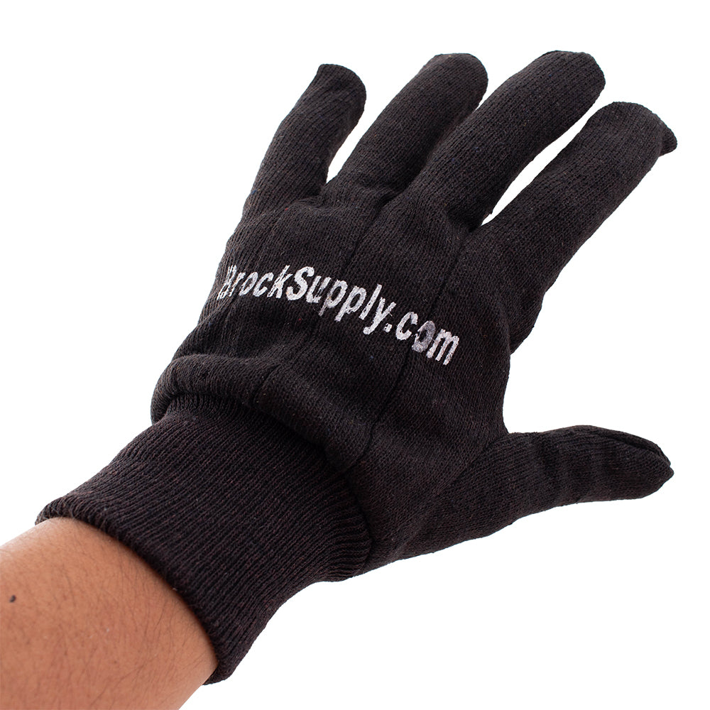 12 Pairs 1 Dozen Brown Jersey Knit Cloth Work Safety Gloves for Industrial Landscape Warehouse Household