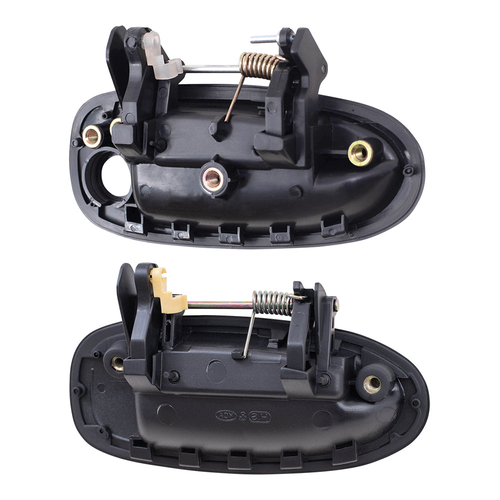 Brock Replacement Driver and Passenger Side Outside Door Handles Paint to Match Black 4 Piece Set Compatible with 1995-1999 Avalon