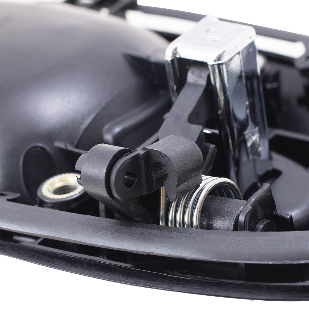 Brock Replacement Driver and Passenger Outside Outer Sliding Door Handle Black with Chrome Compatible with Van 0K53B73410BXX 0K53B72410BXX