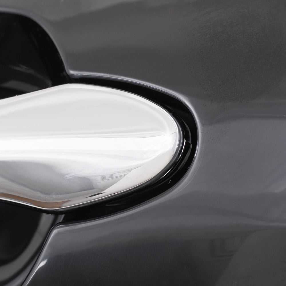 Brock Replacement Driver and Passenger Outside Outer Sliding Door Handle Black with Chrome Compatible with Van 0K53B73410BXX 0K53B72410BXX