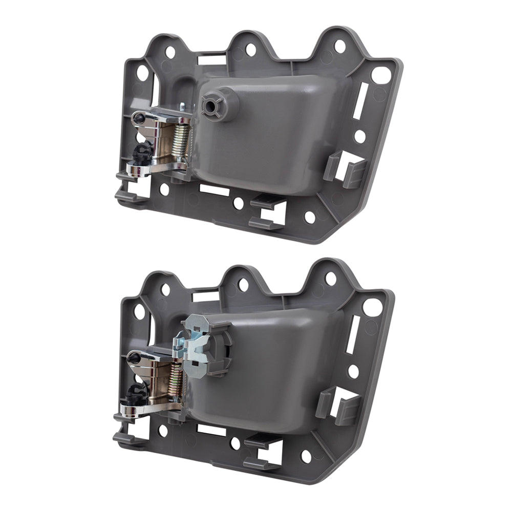 Brock Replacement Set of 2 Passengers Gray & Chrome Inside Interior Door Handle Repair Kits Compatible with 05-10 Grand Cherokee 1BC141D5AA 5HR382D1AN