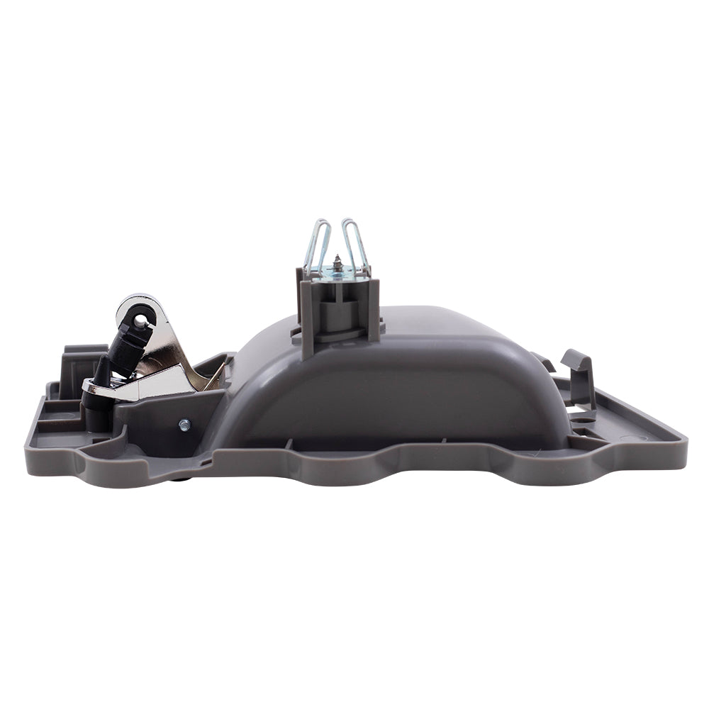 Brock Replacement Driver and Passenger Rear Inside Inner Gray with Chrome Door Handle Repair Kits Compatible with 05-10 Grand Cherokee 5HR371D5AL 5HR381D1AN