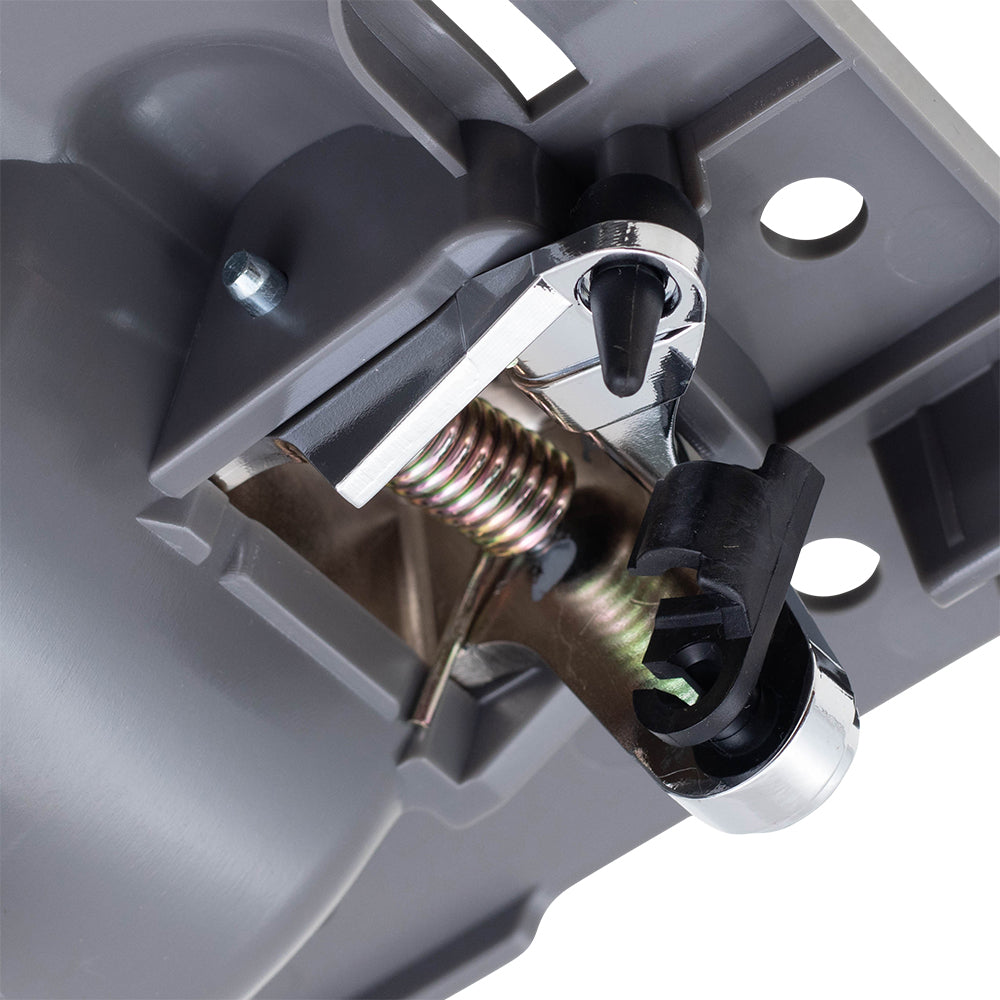 Brock Replacement Driver and Passenger Rear Inside Inner Gray with Chrome Door Handle Repair Kits Compatible with 05-10 Grand Cherokee 5HR371D5AL 5HR381D1AN