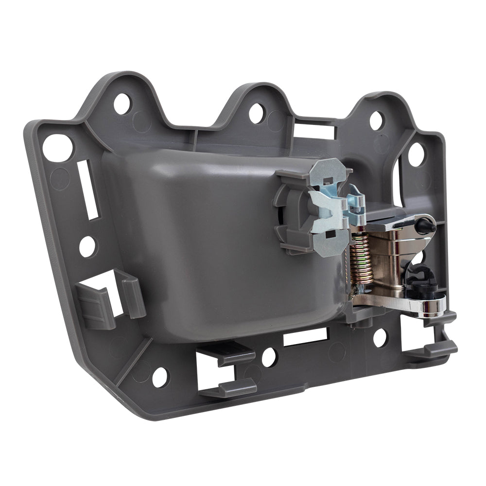 Brock Replacement Driver and Passenger Rear Inside Inner Gray with Chrome Door Handle Repair Kits Compatible with 05-10 Grand Cherokee 5HR371D5AL 5HR381D1AN