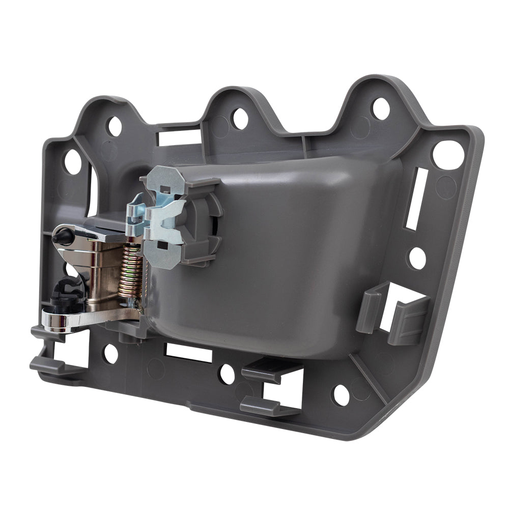 Brock Replacement Passengers Rear Inside Inner Gray with Chrome Door Handle Repair Kit Compatible with 05-10 Grand Cherokee 5HR381D1AN