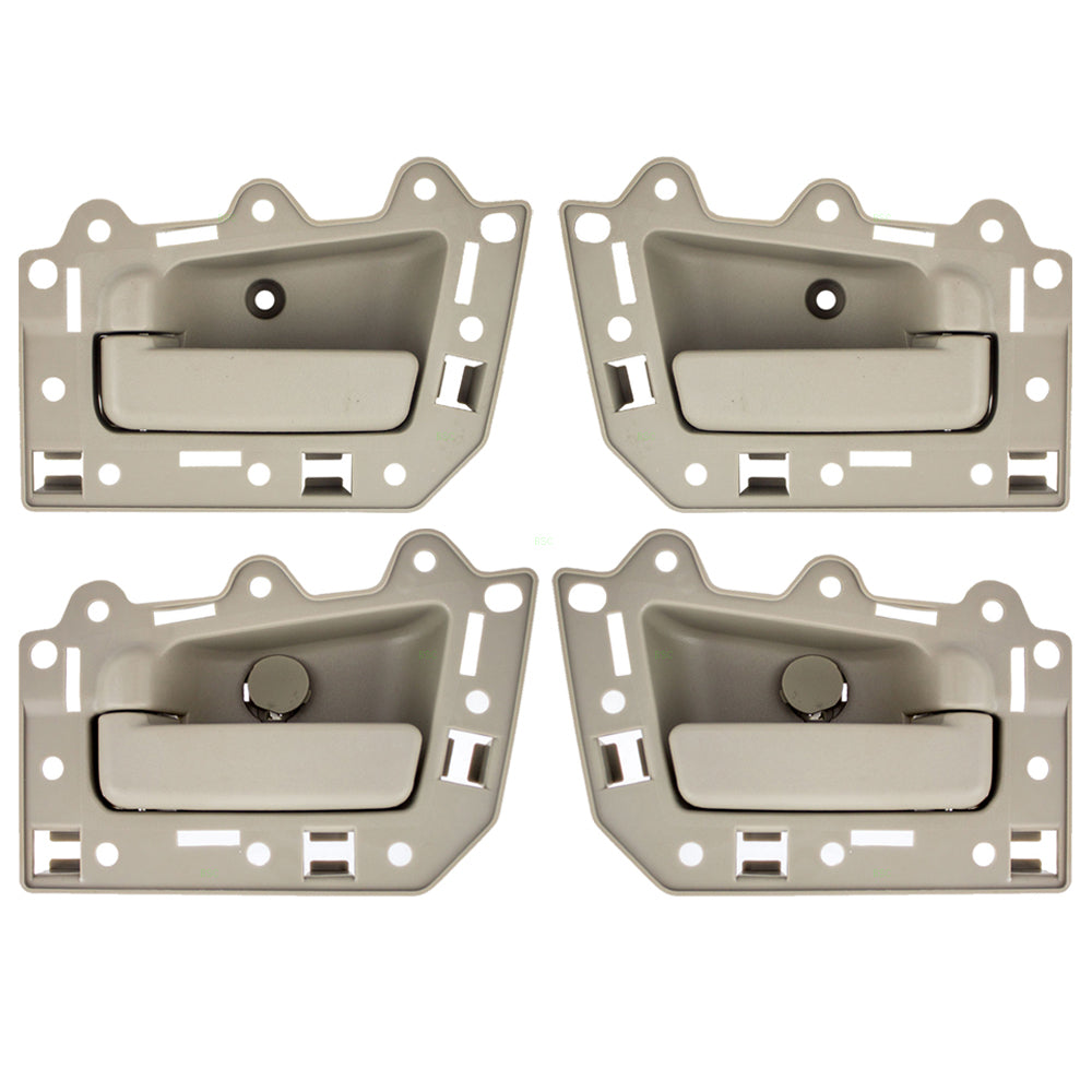 Brock Replacement 4 Pc Set Inside Door Handles Beige Compatible with 05-10 Grand Cherokee