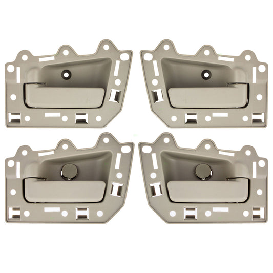 Brock Replacement 4 Pc Set Inside Door Handles Beige Compatible with 05-10 Grand Cherokee