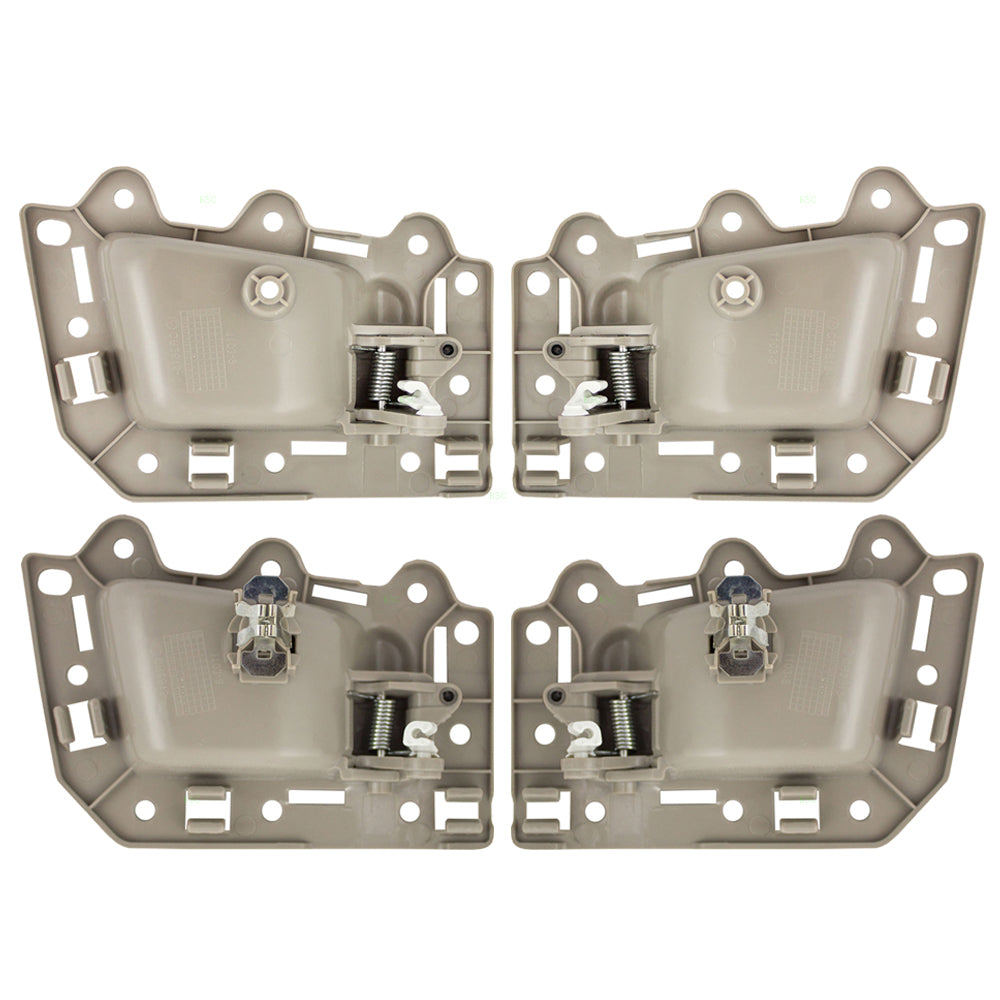 Brock Replacement 4 Pc Set Inside Door Handles Beige Compatible with 05-10 Grand Cherokee