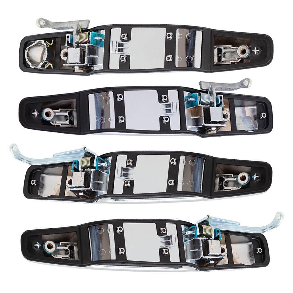 Outside Door Handles 4 Piece Set Compatible with 2007-2013 Avalanche/Sierra Denali/Escalade EXT & 2007-2014 Silverado/Sierra/Escalade & ESV/Suburban/Tahoe/Yukon Front and Rear