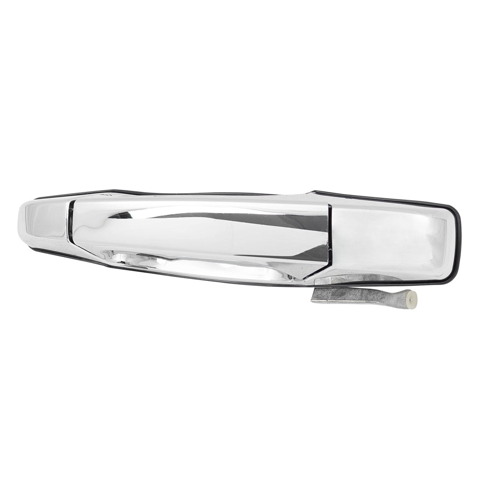 Brock Replacement Pair Set Front Outside Chrome Door Handles Compatible with 07-13 Silverado Sierra Pickup Truck 22738721 22738722