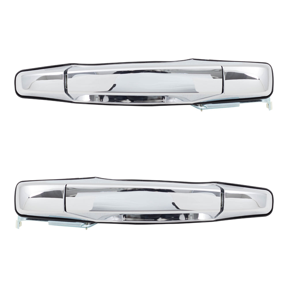 Brock Replacement Drivers and Passengers Outside Rear Chrome Door Handles Compatible with 07-13 Silverado Sierra Pickup 22738725 25960522