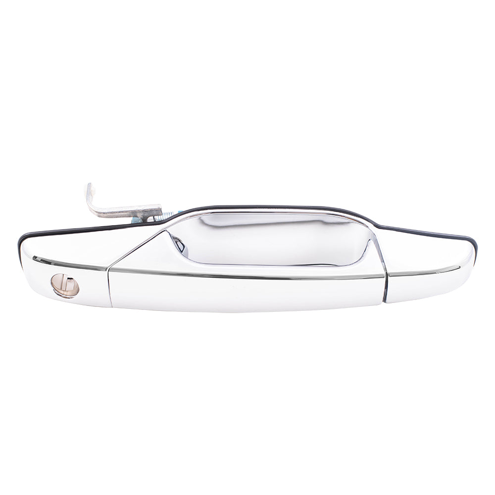 Brock Replacement Passengers Outside Front Chrome Door Handle w/ Keyhole Compatible with SUV Pickup Truck 22738722