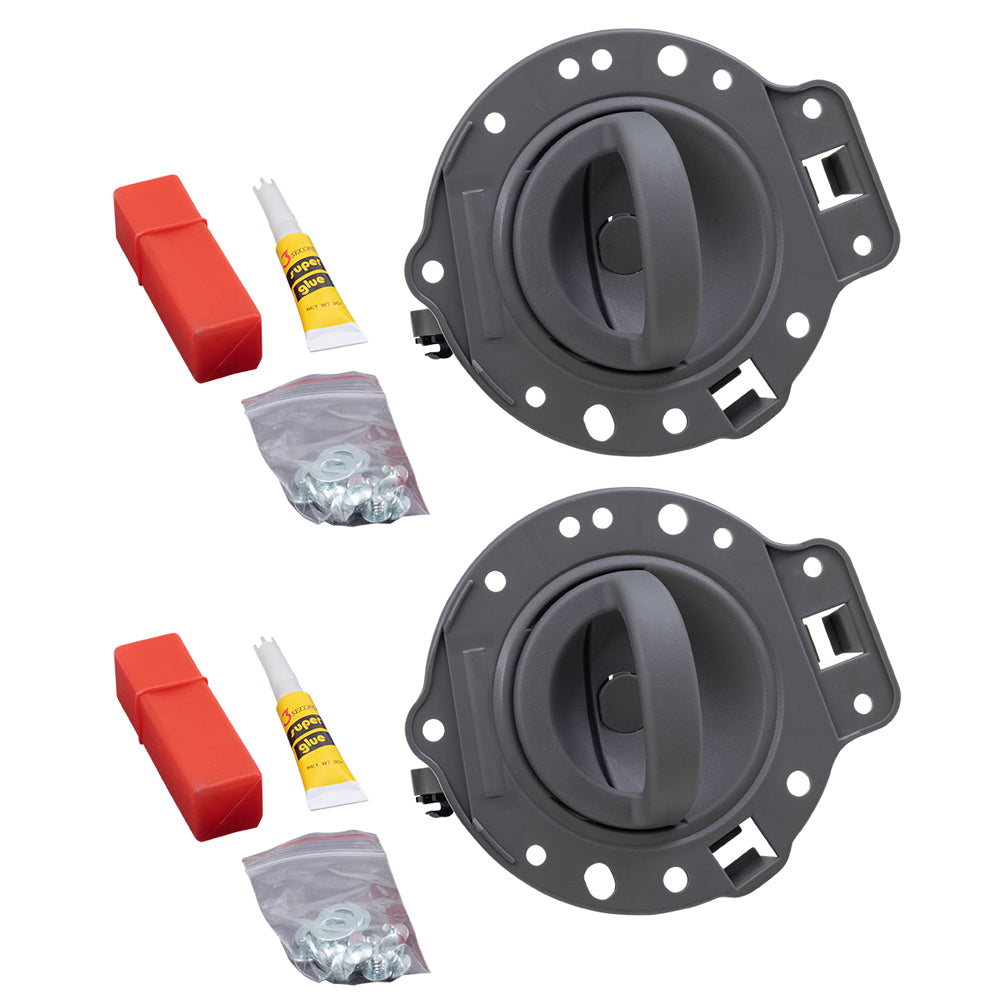 Brock Replacement Drivers Set Inside Interior Gray Door Handles with Housing Repair Kits Compatible with 06-10 Commander 1PF031DVAA
