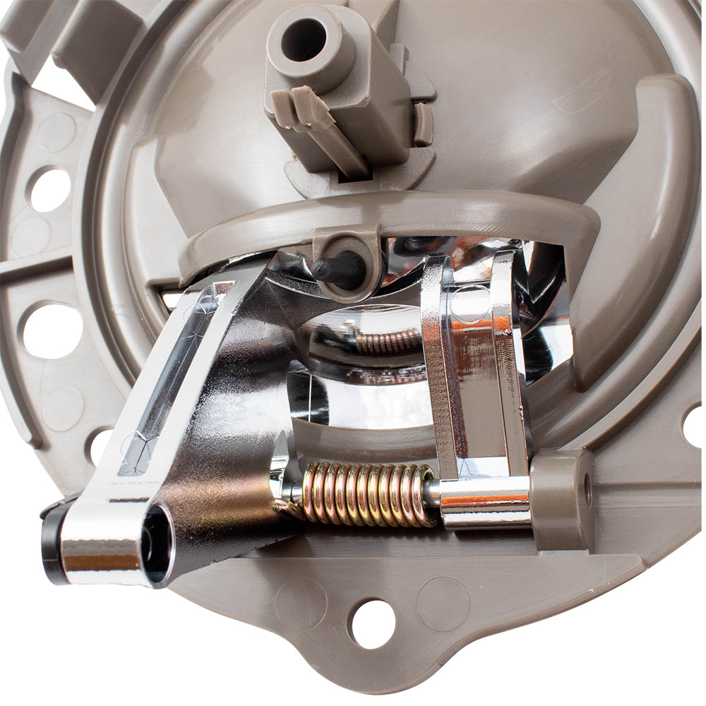 Brock Replacement 4 Piece Set of Inside Interior Door Khaki Housing with Chrome Handles Compatible with 06-10 Commander SUV 1PS47BD1AA 1PS46BD1AA