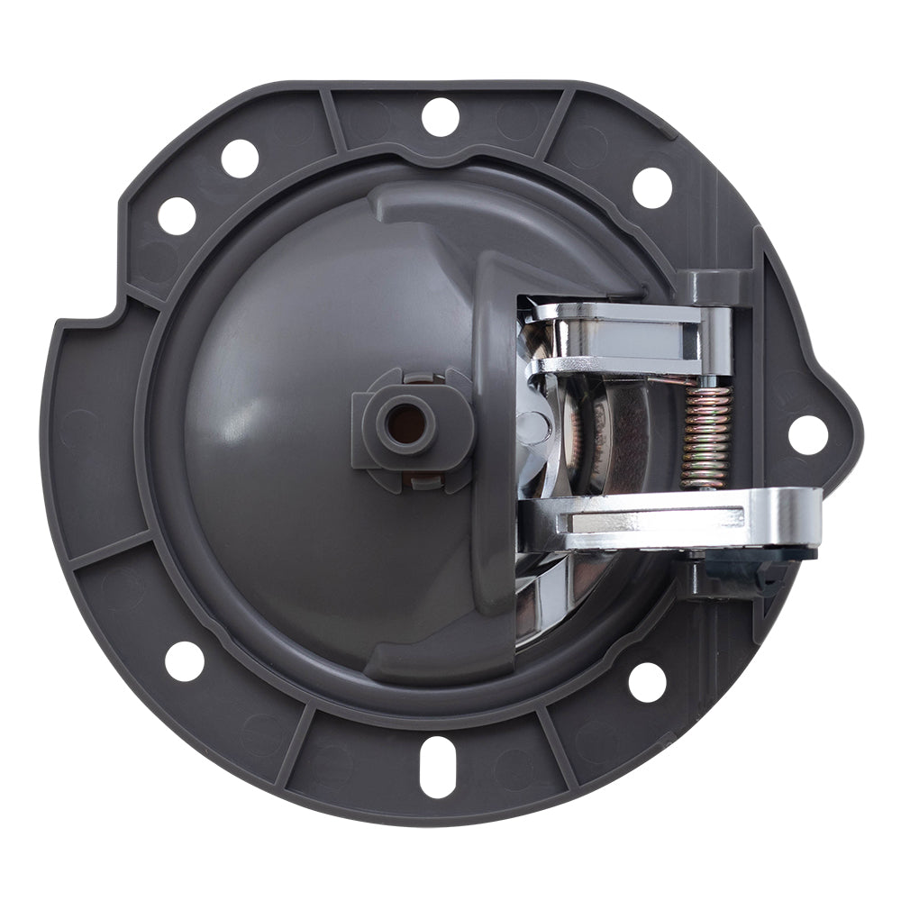 Brock Replacement Drivers Set of 2 Inside Interior Satin Chrome Door Handles & Gray Housing Repair Kits Compatible with 05-07 Liberty SUV 1AE111D5AAK