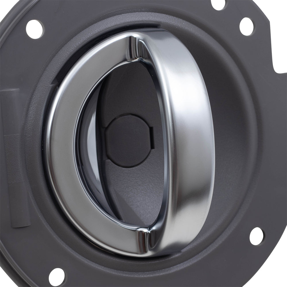 Brock Replacement Drivers Set of 2 Inside Interior Satin Chrome Door Handles & Gray Housing Repair Kits Compatible with 05-07 Liberty SUV 1AE111D5AAK