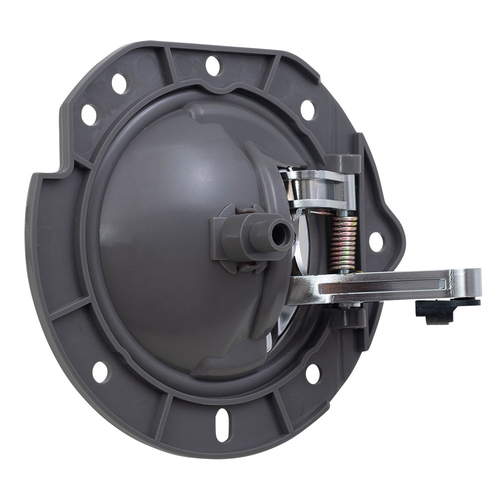 Brock Replacement Drivers Set of 2 Inside Interior Satin Chrome Door Handles & Gray Housing Repair Kits Compatible with 05-07 Liberty SUV 1AE111D5AAK