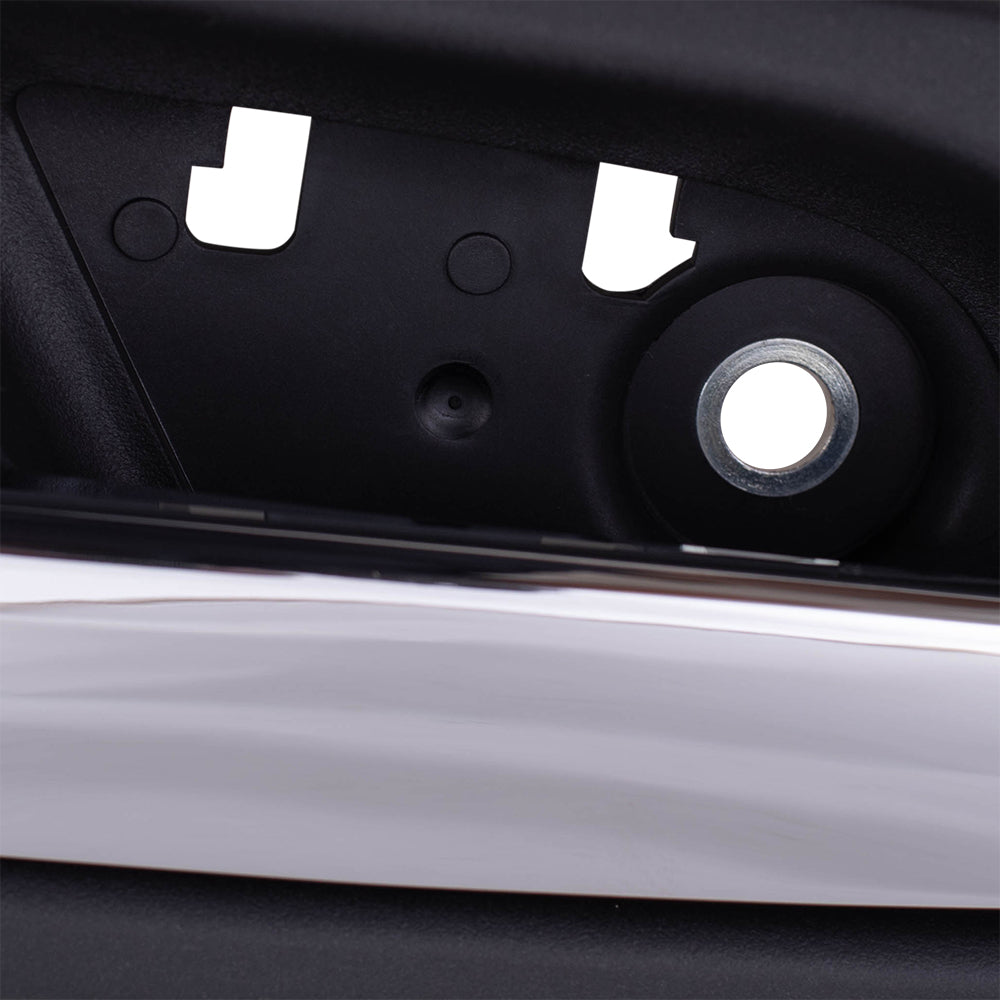 Brock Replacement Drivers Front Inside Interior Door Handle Chrome Lever with Black Housing Compatible with Silverado Sierra Escalade Suburban Tahoe Yukon 15935954
