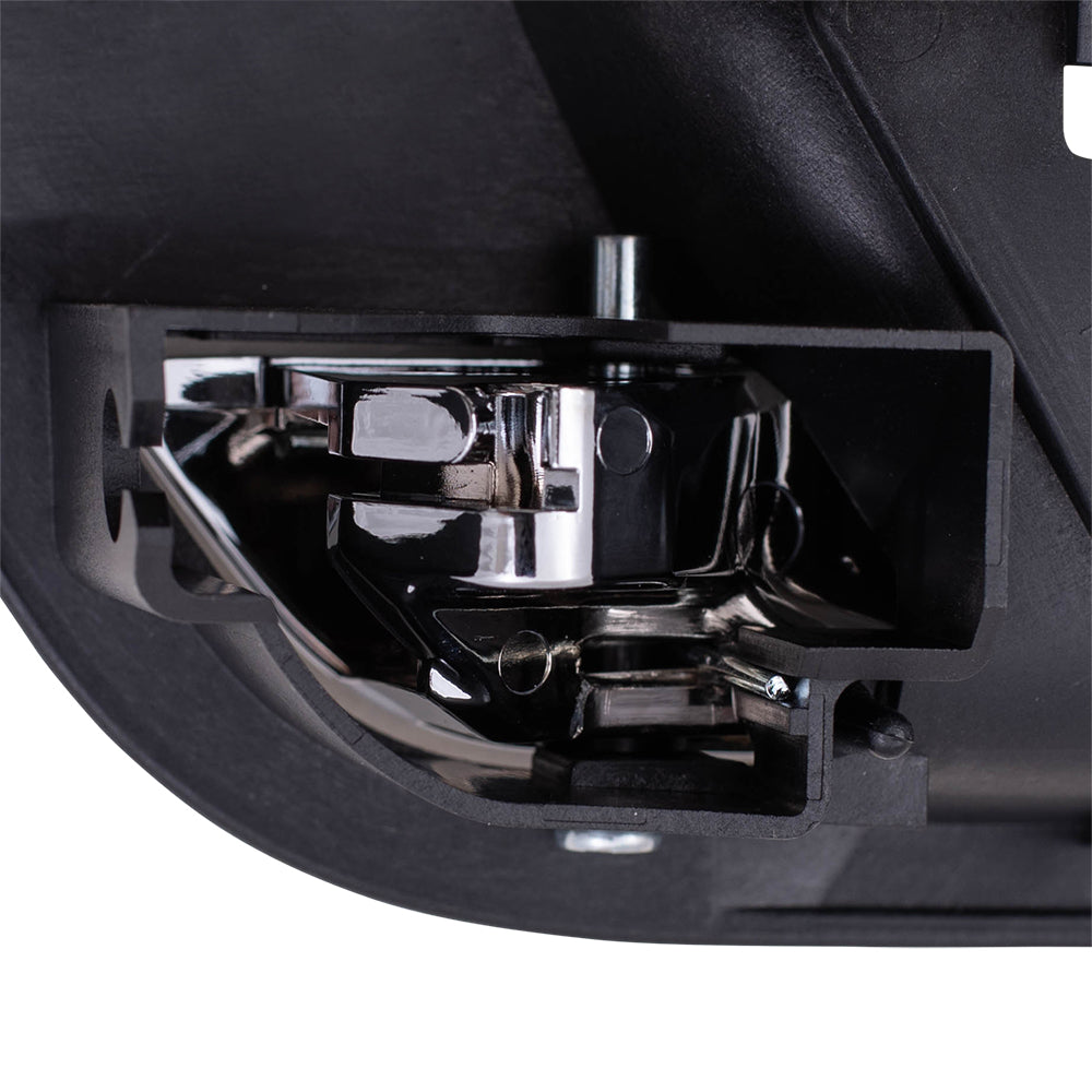 Brock Replacement Driver and Passenger Rear Inside Door Handle Chrome Lever w/ Black Housing Compatible with Silverado Sierra Escalade Suburban Tahoe Yukon 15939073 15939084