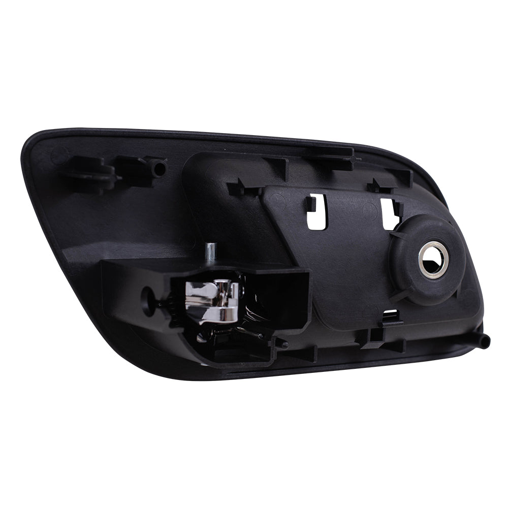 Brock Replacement Driver and Passenger Rear Inside Door Handle Chrome Lever w/ Black Housing Compatible with Silverado Sierra Escalade Suburban Tahoe Yukon 15939073 15939084