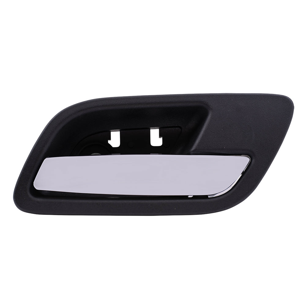 Brock Replacement Passengers Rear Inside Interior Door Handle Chrome Lever with Black Housing Compatible with Silverado Sierra Escalade Suburban Tahoe Yukon 15939084