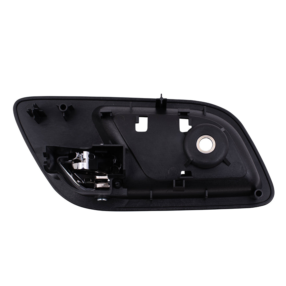 Brock Replacement Passengers Rear Inside Interior Door Handle Chrome Lever with Black Housing Compatible with Silverado Sierra Escalade Suburban Tahoe Yukon 15939084