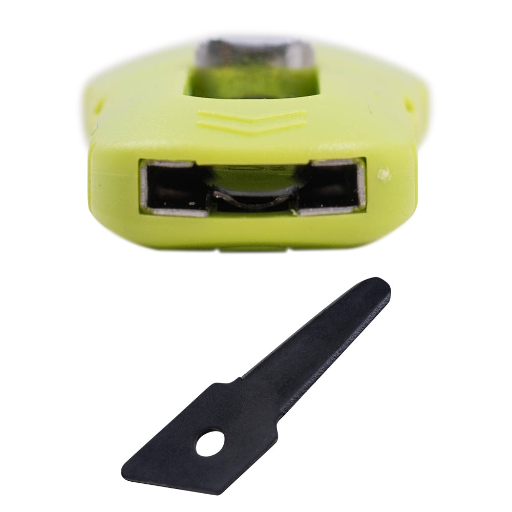 Canary DC-20F PS2 Box Cutter - Retractable Double Edge Utility Knife With Rounded Tip - 1 Inch Serrated Stainless Steel Blade With Teflon Non-Stick Coating With Canary DC-15-BF Replacement Blades