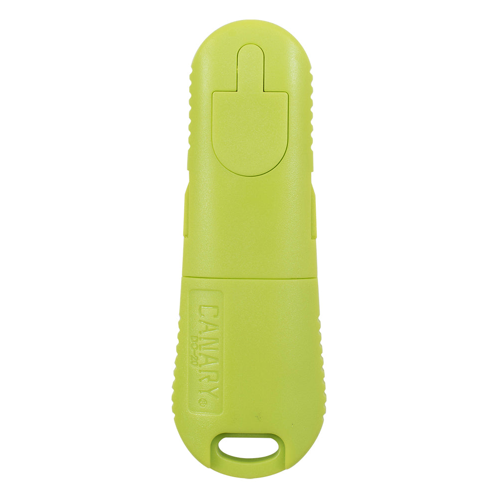 Canary DC-20F PS2 Box Cutter - Retractable Double Edge Utility Knife With Rounded Tip - 1 Inch Serrated Stainless Steel Blade With Teflon Non-Stick Coating
