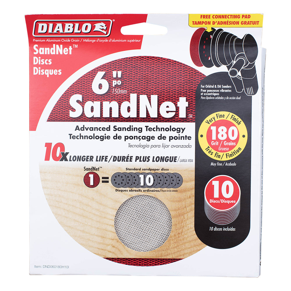 10 Pack of Sanding Discs with Connection Pad 180 Fine Grit and 1/3 Sheet